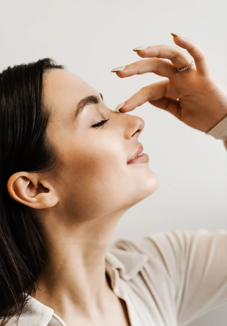 Nasal profile assessed before non-surgical rhinoplasty with Dr Paul Elgey