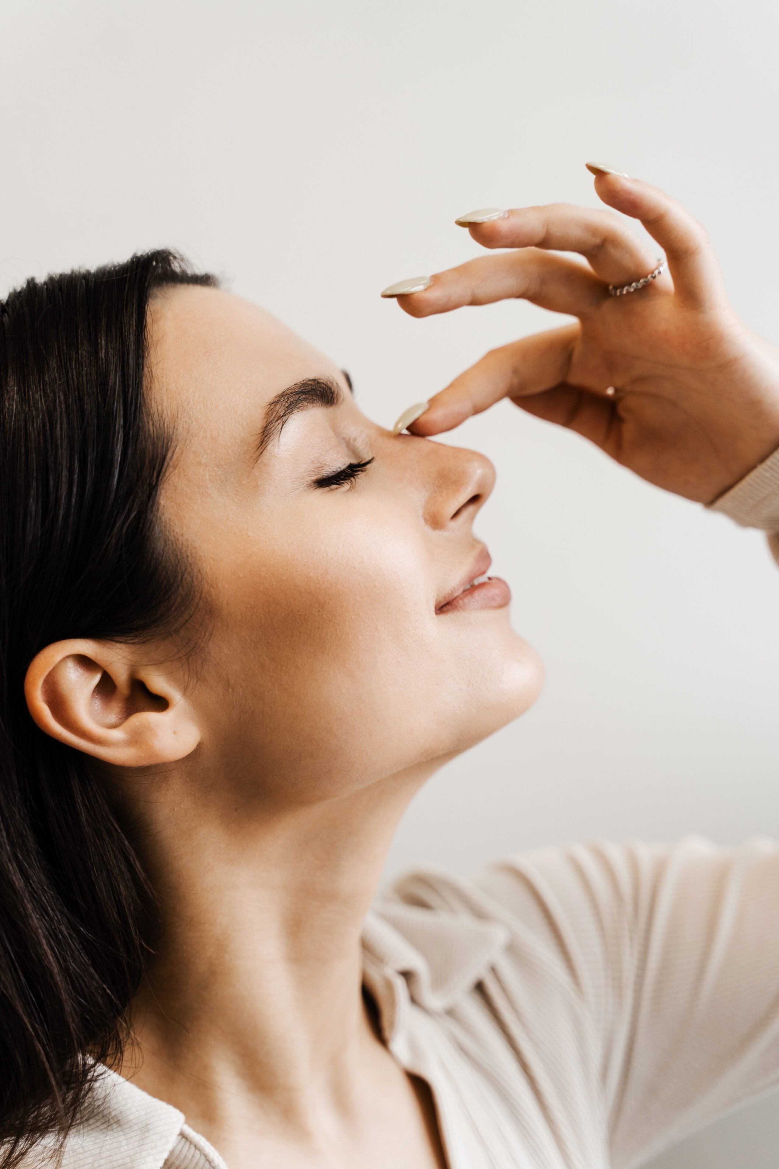 Non-surgical rhinoplasty assessment before treatment at Dr Paul Elgey, Marylebone