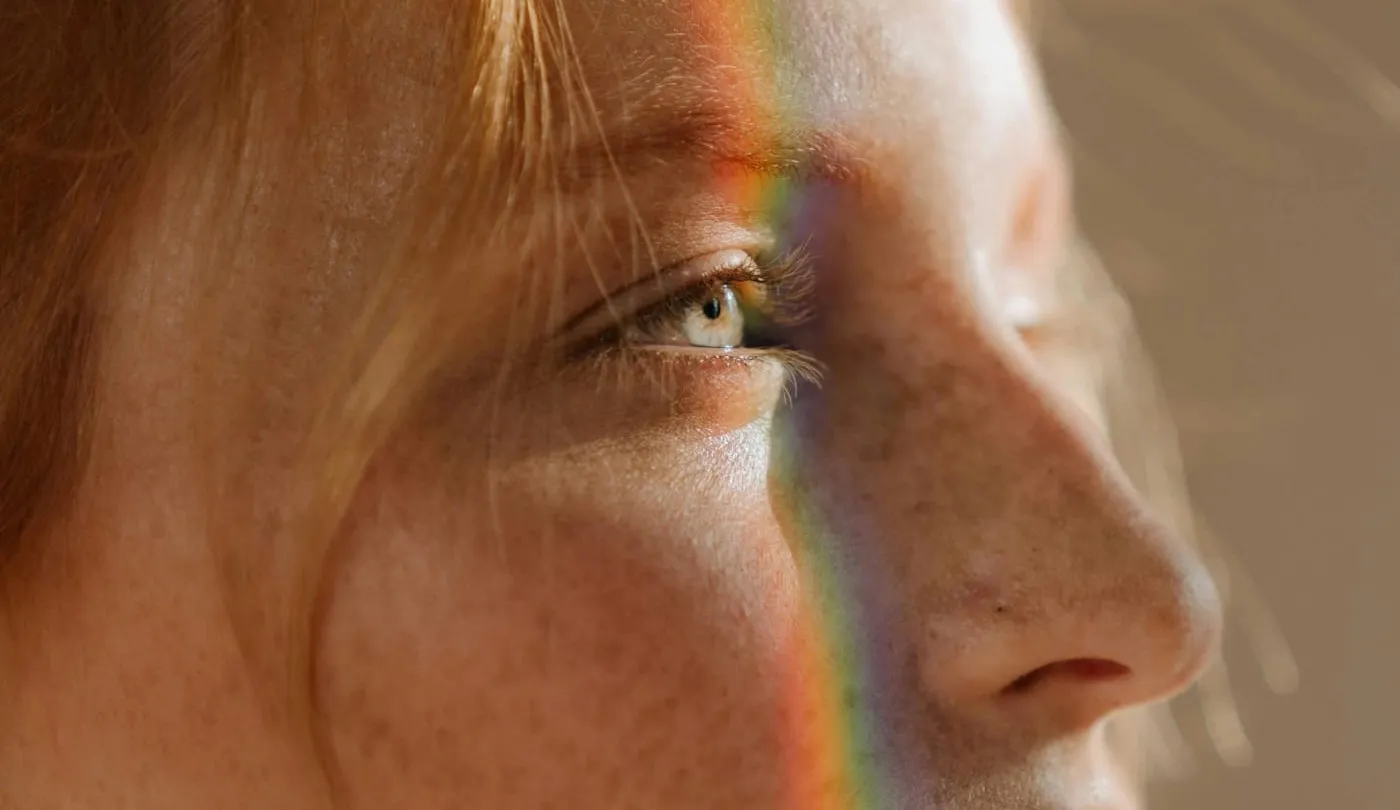 Side profile of a face in warm light