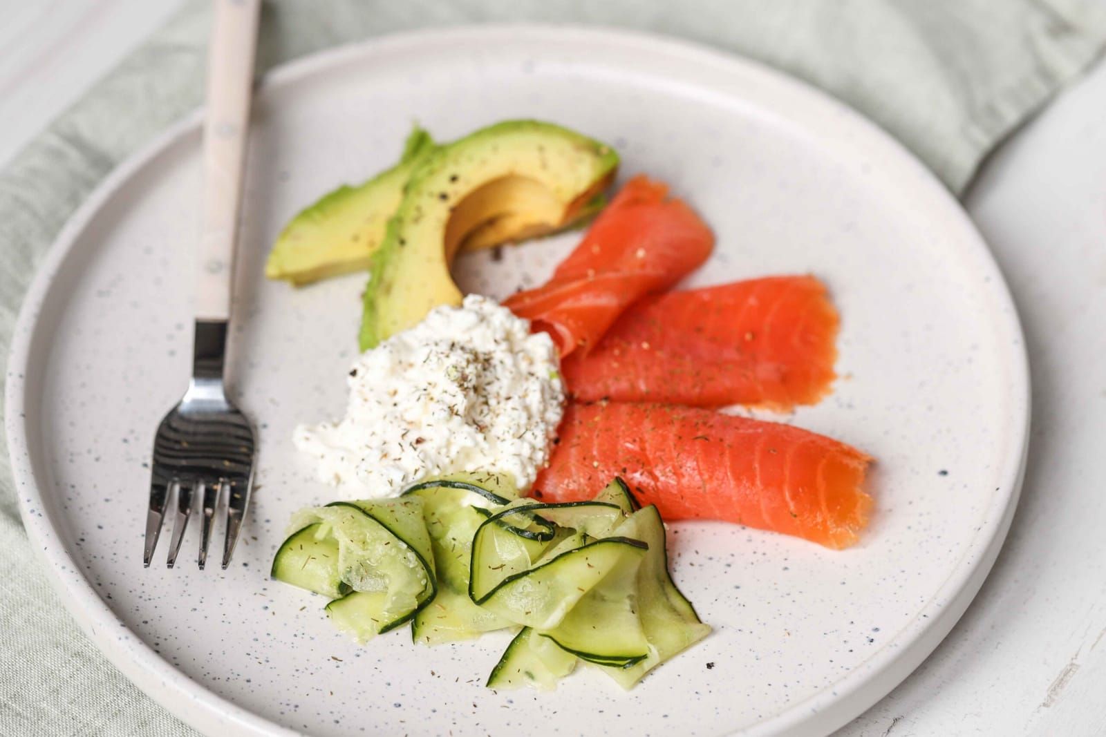 High-protein salmon breakfast platter — protein intake after 40