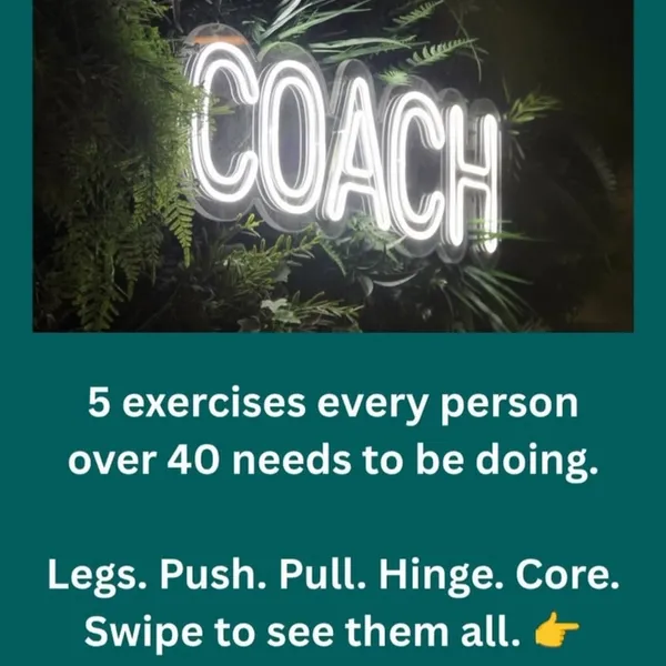 5 exercises every person over 40 needs in their programme. 💪 Legs. Push. Pull.