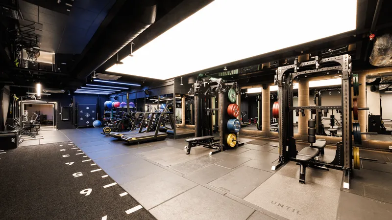 The gym floor at UNTIL Soho, 111 Charing Cross Road
