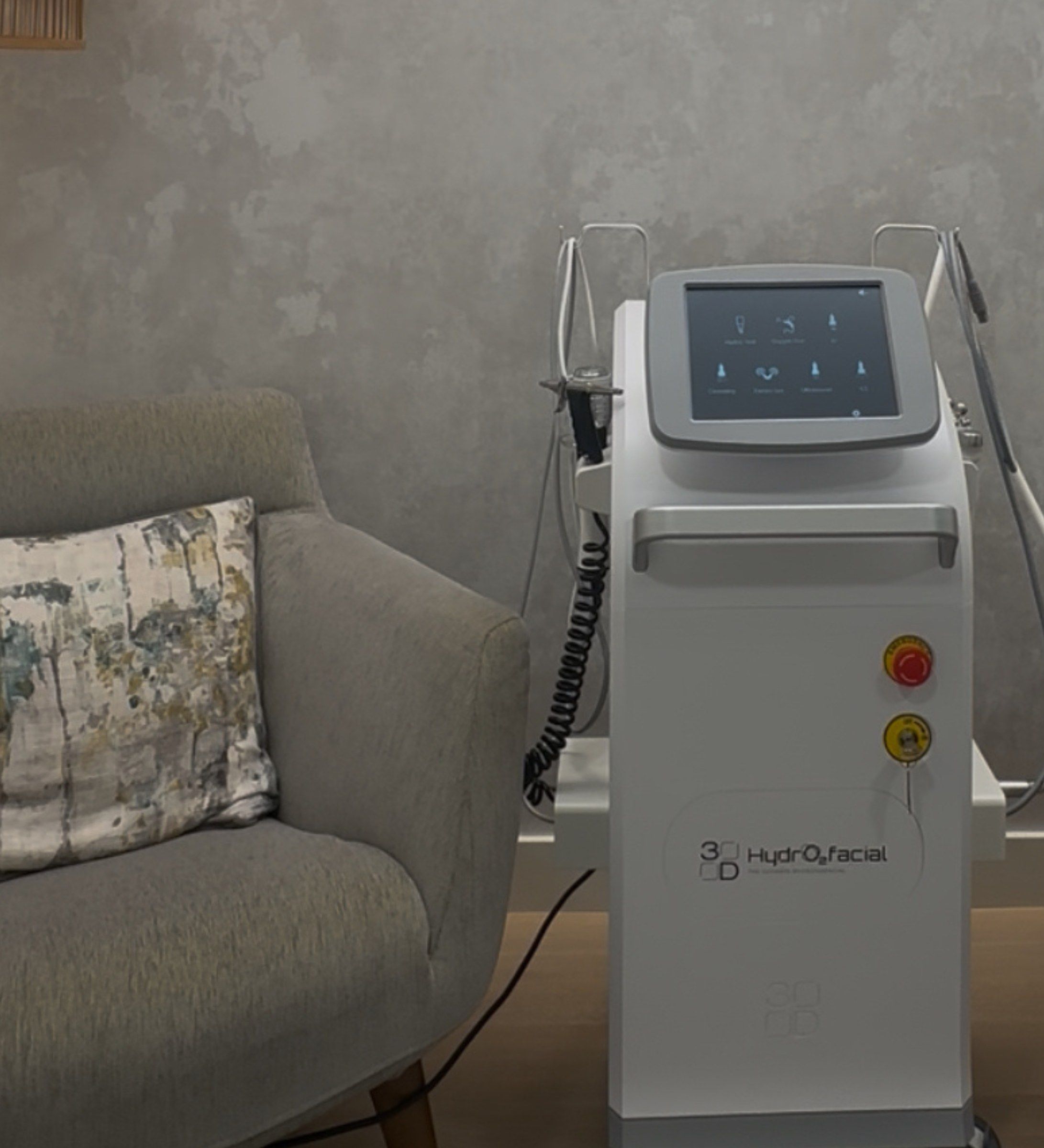 The 3D Hydro2Facial system in a treatment room at Perfectus Derma Aesthetics, UNTIL Soho