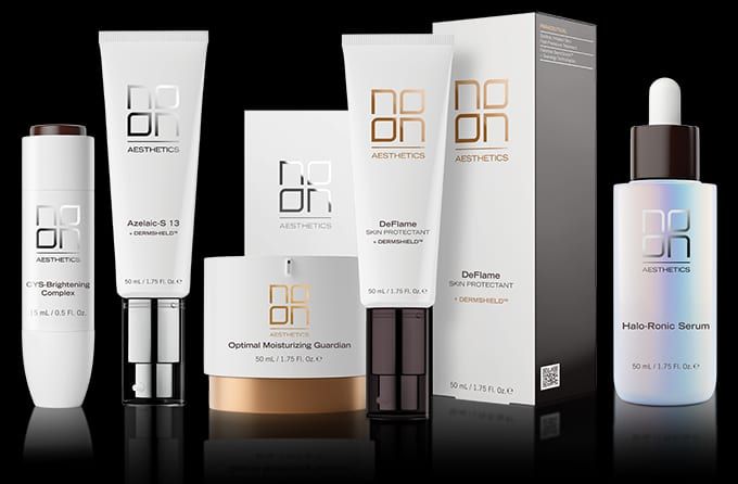 NOON Aesthetics medical-grade skincare range used at Perfectus Derma Aesthetics