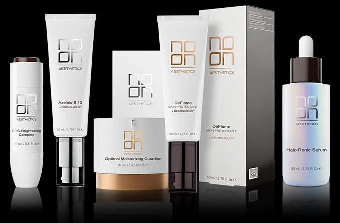 NOON Aesthetics medical-grade skincare range used at Perfectus Derma Aesthetics