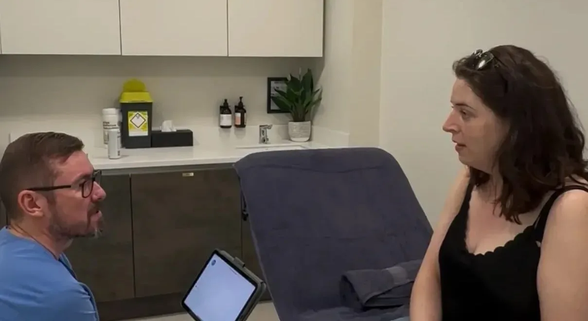 Aesthetic Nurse Practitioner carrying out a face-to-face consultation at Perfectus Derma Aesthetics, Soho