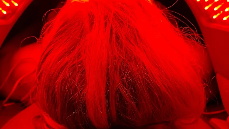 Patient receiving red LED light therapy at Perfectus Derma Aesthetics, UNTIL Soho