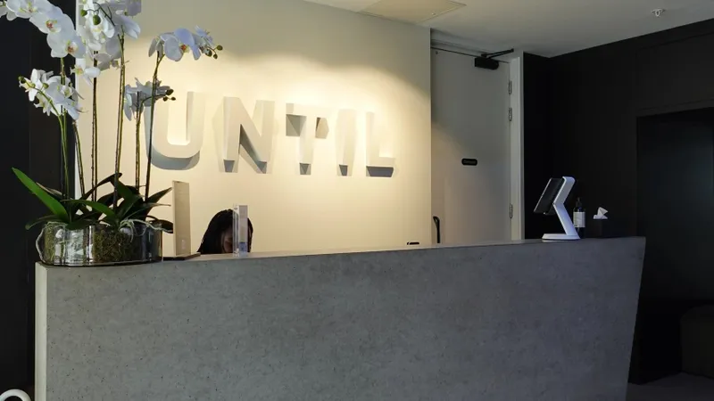 The reception at UNTIL Soho, home of Perfectus Derma Aesthetics' nurse-led clinic
