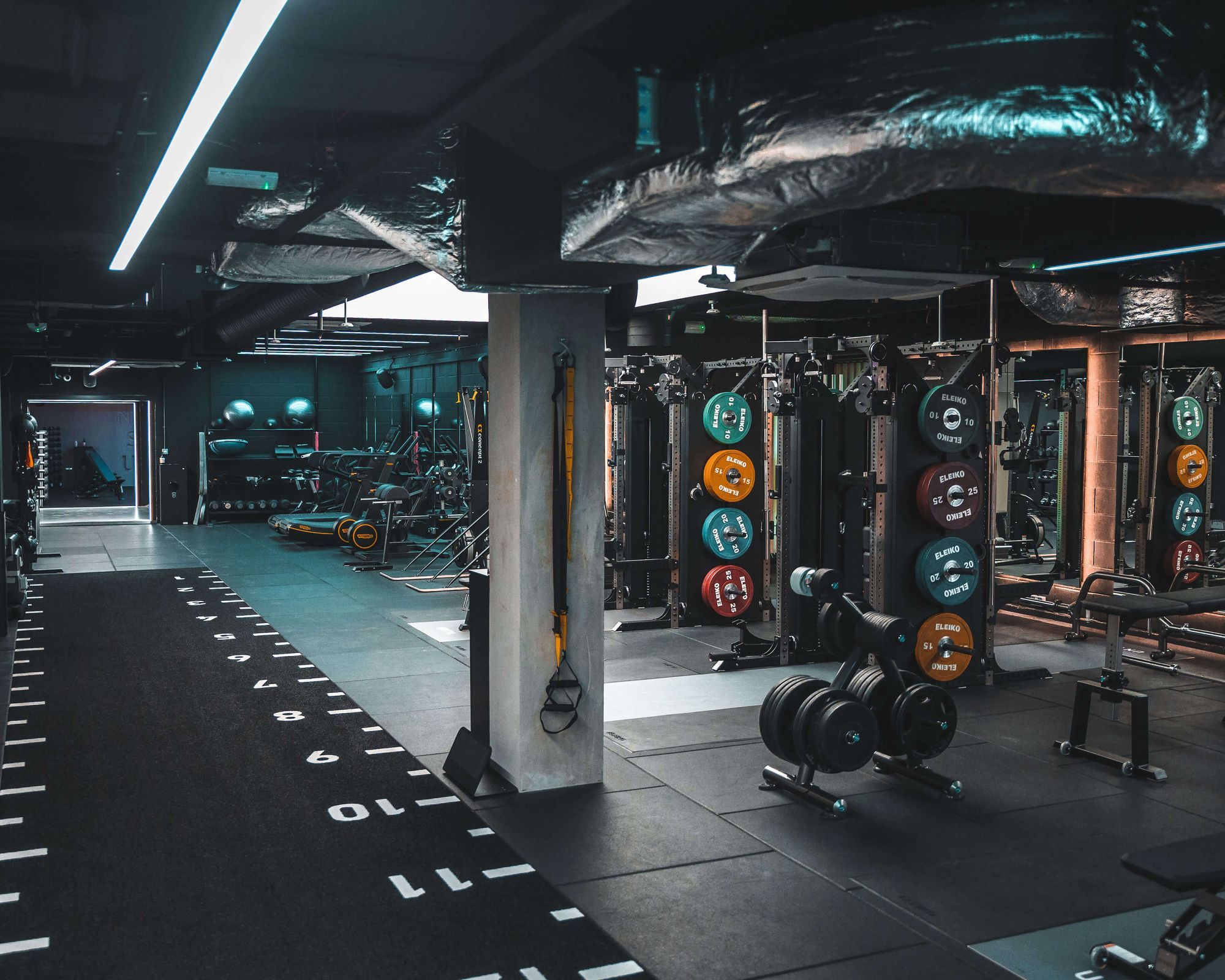 The gym floor at UNTIL Soho, where rehab sessions progress once you are out of the treatment room.