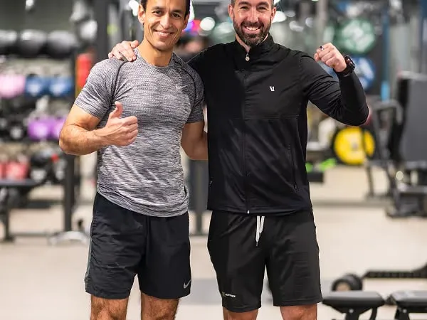 Leigh Clayton with a W1 Performance client after a training session in London