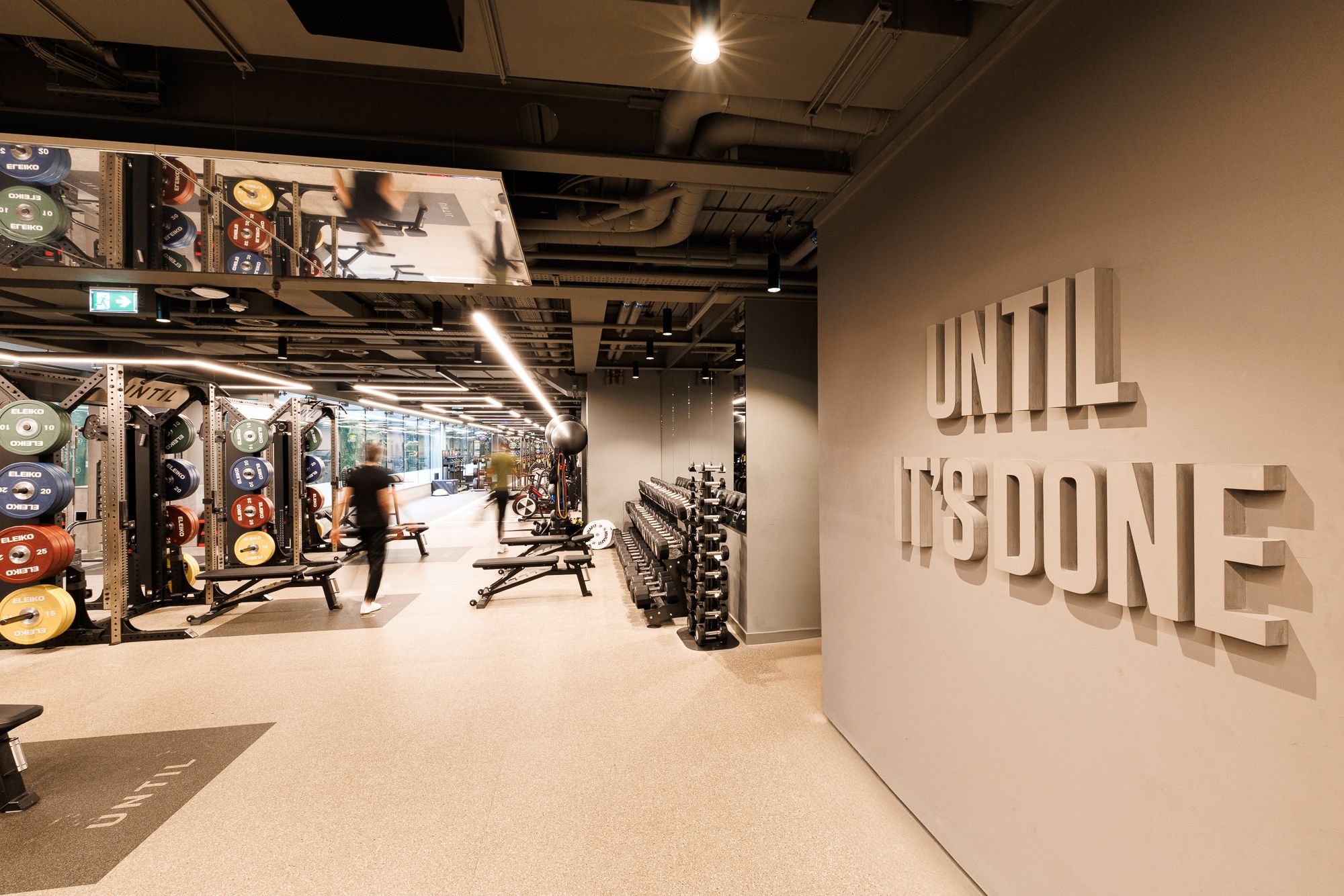 The free weights area at UNTIL Marylebone